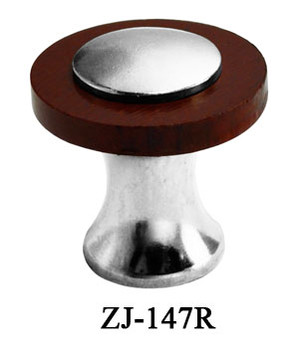 Art Deco Bakelite Red 1" Knob Nickel Plated (ZJ-147R)