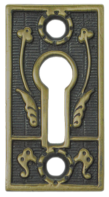 Keyhole Escutcheon Cover Antique Brass Eastlake 