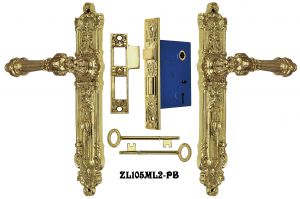 French Victorian Narrow Door Set with 2 5/8" Backset Mortise Lock (ZL105ML2)