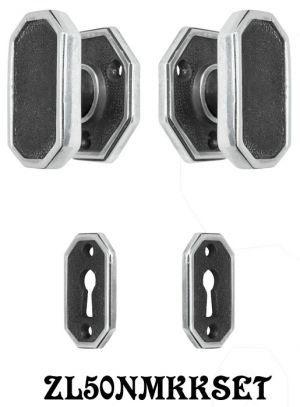 Art Deco Door Set 1 Inch Narrow Backset Keyed Locking Mortise (ZL50NMKKSET)