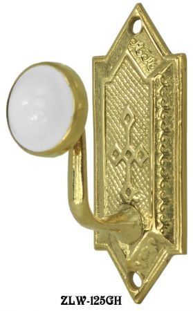 Victorian Robe Hook With Porcelain End (ZLW-125GH)