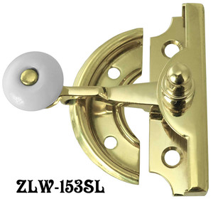 Victorian Window Latch with Porcelain Knob Circa 1890 (ZLW-153SL)