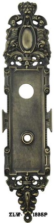 Victorian Roaring Lion Exterior Backplate For Lock Cylinder - 18