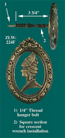 Female Portrait Curtain Tieback (ZLW-224F)