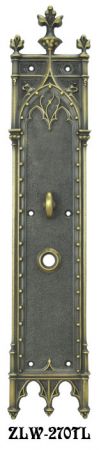 Victorian Amiens Gothic Door Plate With Turnlatch 18 5/8