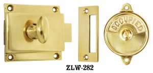 Occupied/Open Privacy Latch Set W/ Rim Catch Circa 1900 (ZLW-282)