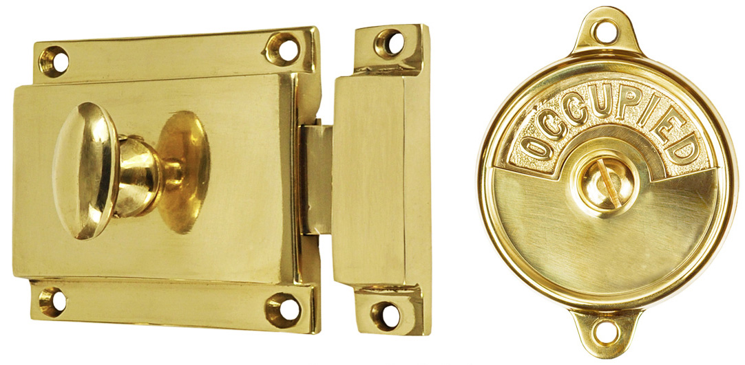 Surface Cabinet Lock ~ Antique Brass Finish