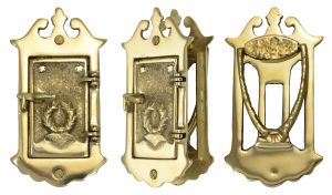 Small Provincial-Style Door Viewer or Speakeasy with Door Knocker (ZLW-336)