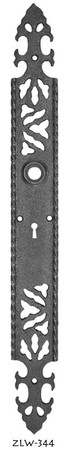 Gothic or Art and Crafts Iron Keyhole Door Plate 17 1/4" Tall (ZLW-344)