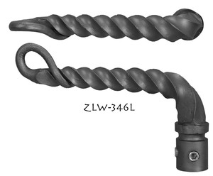 Gothic or Art and Crafts Twisted Iron Left Lever Handle (ZLW-346L)