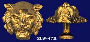 Victorian Lion Head Brass Knob Pull (ZLW-47K)