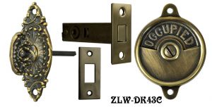 Occupied/Open Bathroom Privacy Latch with Fancy Marquise Shape Turnlatch(ZLW-43B)