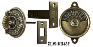 Occupied/Open Bathroom Privacy Latch with Round Rococo Turnlatch(ZLW-43F)