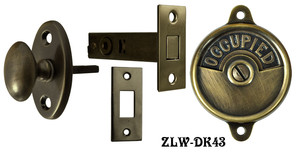 Occupied/Open Bathroom Privacy Latch With Oval Knob Turnlatch (ZLW-43)