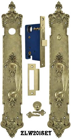 Victorian P&F Corbin Toulon Door Plate Entry Set 22 1/4" Tall (ZLW201SET)