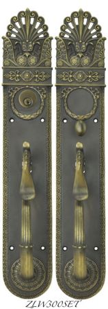 Art Nouveau Pierced Yale Entry Exterior Door Set Locking Mortise (ZLW300SET)