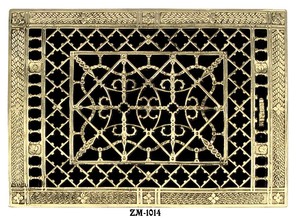 Vintage Hardware & Lighting - Victorian Brass Floor, Ceiling, Or Wall Grate  Vent. Register Cover With Damper. ( Choose By Size )