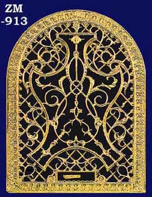 Arched Brass Grille Wall Grate For Return Air Intake Or Heat Vents, Register Cover, With Damper (ZM-913)