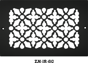 Cast Iron Floor Ceiling Or Wall Grille Registers Without Dampers Hole Size: 6" X 10"; Oa 8" X 12" (ZM-IR-610)