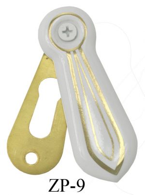 White porcelain and Brass Swing Keyhole Cover (ZP-9)