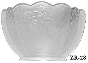 Frosted Etched Glass Gas Shade 4" Fitter (ZR-28)