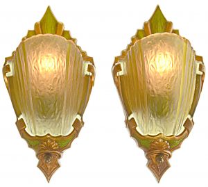 Pair of Slip Shade Art Deco Sconces by Markel (ANT-1216)