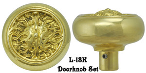 Victorian Scroll Design Cast Doorknob Set (L-18K)