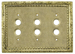 Victorian Decorative Triple Push Button Switchplate Cover (L-W17)