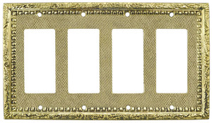 Victorian Decorative Quad Rocker Switch or GFI Outlet Plate Cover (L-W52)