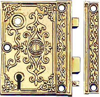 antique style rim lock sets