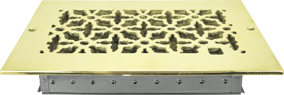 Rectangular Brass Grill with Damper