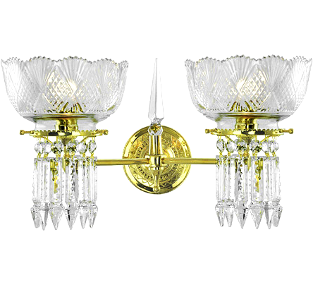 double 2-light antique reproduction wall fixtures lights