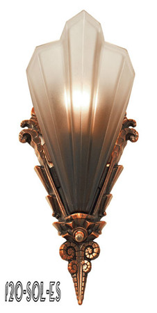 Art Deco Slip Shade Sconces Antique Reproduction Lighting Soleure Series by Mid West (120-SOL-ES)