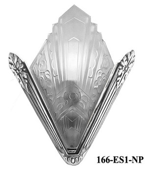Recreated French Marseilles Art Deco Slip Shade Sconce Nickel Plated (166-ES1-NP)