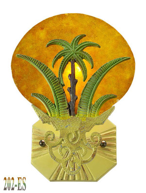 Art Deco Wall Fixtures Sconces Tropical Sunset Palm Tree (202-ES)