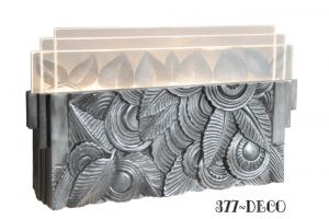 Art Deco Wall Sconce - Leaf Motif Ambient Light for Theaters Hallways Entry etc. (377-DECO)