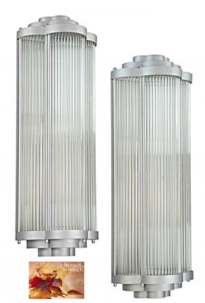 Pair of American Designed & Mnf Art Deco Sconces (One Pair Only) (465-AL-BES)