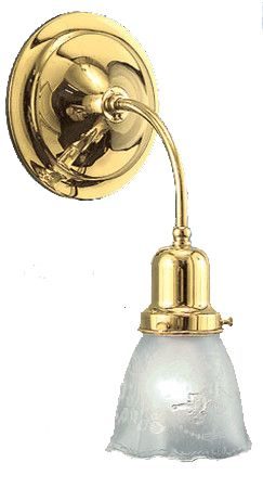 Victorian Sconce - Simple Brass Electric Wall Sconce Circa 1900 (503-MES)
