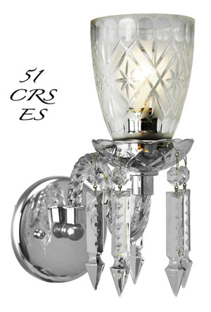 Victorian Sconce - Crystal Sconce Nickel Plated (51-CRS-ES)