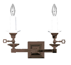 Mission Style Candle 2 Arm Wall Sconce Light (539-DGS-SA)
