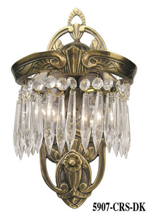 Art Deco Wall Sconces Crystal Lincoln Utopia Series with 2 Lights (5907-CRS-DK)