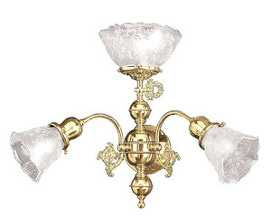 Victorian Triple Gas & Electric Wall Sconce Light (606-TRP-GE)
