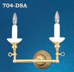Victorian Sconce - 2 Arm Candle Wall Sconce Light (704-DSA)