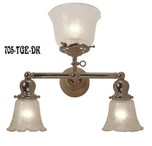 Victorian Gas & Electric Triple Sconce In Antique Brass Finish (705-TGE-DK)