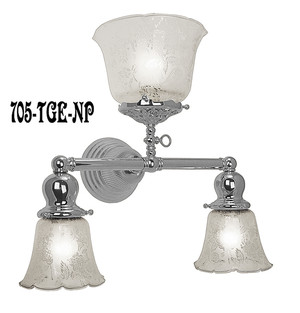 Victorian Gas & Electric Triple Sconce Nickel Plated (705-TGE-NP)