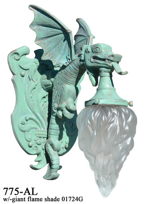 Large Winged Dragon Porch Light Wall Sconce (775-AL)