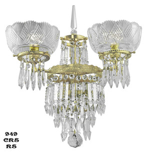 Victorian Sconce - Crystal Prism Deluxe Double Sconce By Oxley Giddings (949-CRS-RS)