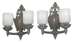 Striking Pair of Double-Armed Art Deco Wall Sconces..Circa 1920 (ANT-1146)