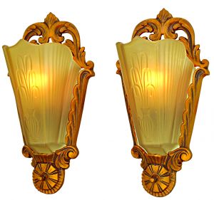 Pair of Antique Art Deco Sconces by Lincoln (ANT-1269)