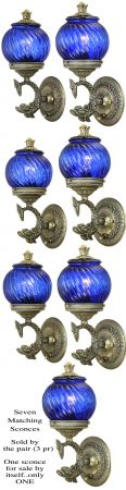 Fantastically Different Colbalt Blue Glass Sconces (ANT-1280)